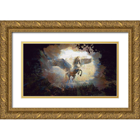 Unicorn  Gold Ornate Wood Framed Art Print with Double Matting by Bolokofsky, Ronald