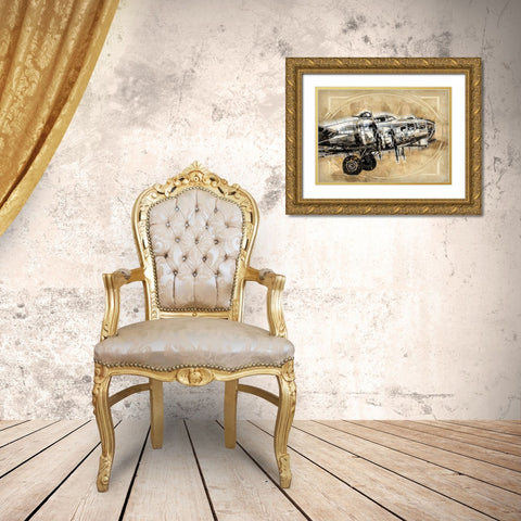 Vintage Fighter Gold Ornate Wood Framed Art Print with Double Matting by Bolokofsky, Ronald