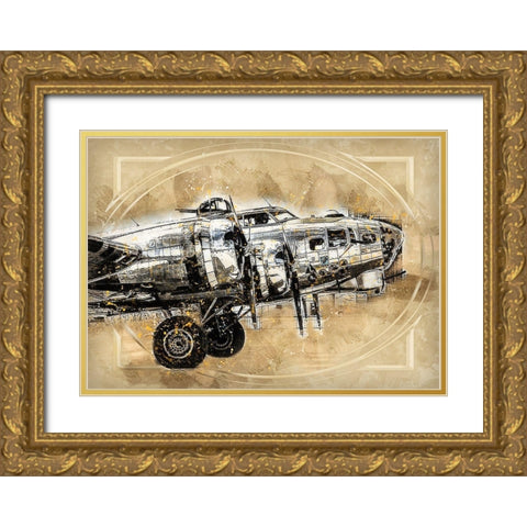 Vintage Fighter Gold Ornate Wood Framed Art Print with Double Matting by Bolokofsky, Ronald