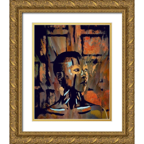 African Beauty II Gold Ornate Wood Framed Art Print with Double Matting by Bolokofsky, Ronald