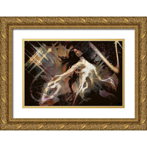 Angel Of the Night Gold Ornate Wood Framed Art Print with Double Matting by Bolokofsky, Ronald