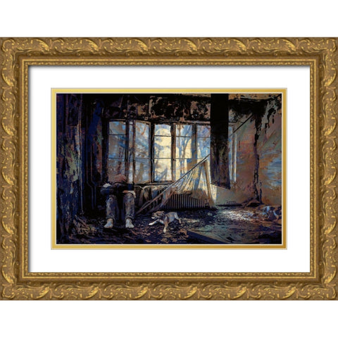 Anxious Times Gold Ornate Wood Framed Art Print with Double Matting by Bolokofsky, Ronald