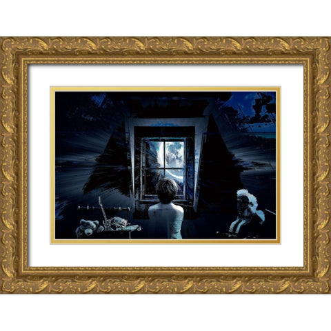 Childhood Dreams Gold Ornate Wood Framed Art Print with Double Matting by Bolokofsky, Ronald