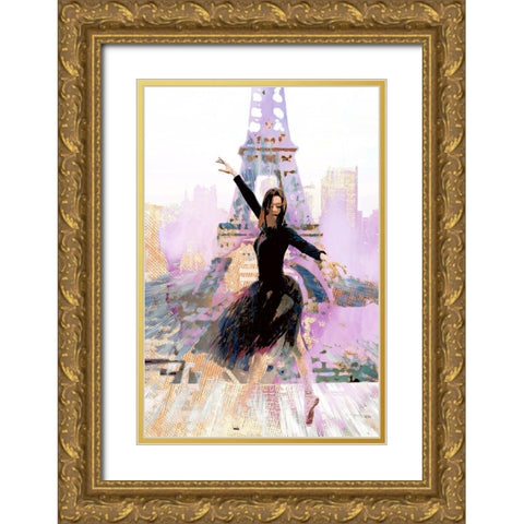 Eiffel Ballet I Gold Ornate Wood Framed Art Print with Double Matting by Bolokofsky, Ronald