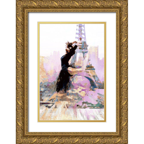 Eiffel Ballet II Gold Ornate Wood Framed Art Print with Double Matting by Bolokofsky, Ronald