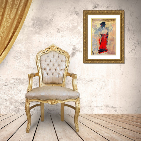 Evening Attire Gold Ornate Wood Framed Art Print with Double Matting by Bolokofsky, Ronald