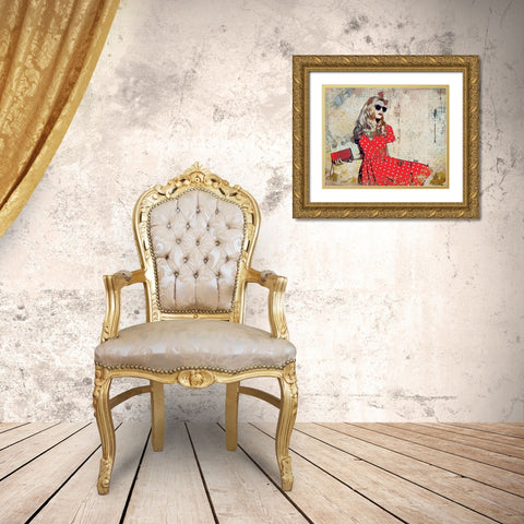 Fashionista V Gold Ornate Wood Framed Art Print with Double Matting by Bolokofsky, Ronald