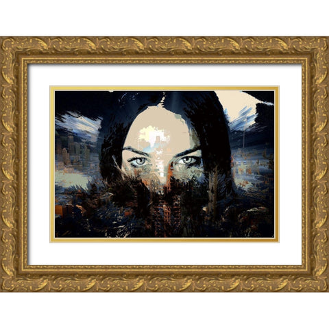 Metro Watcher Gold Ornate Wood Framed Art Print with Double Matting by Bolokofsky, Ronald