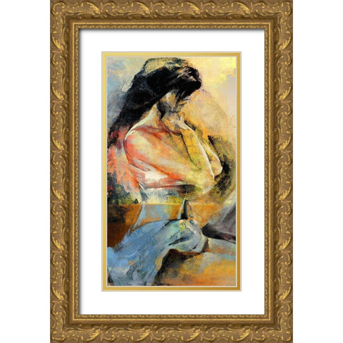 Modesty II Gold Ornate Wood Framed Art Print with Double Matting by Bolokofsky, Ronald