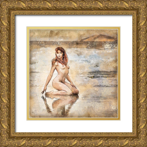 Retro Pinup Gold Ornate Wood Framed Art Print with Double Matting by Bolokofsky, Ronald