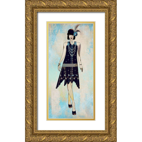 Roaring Twentys Fashion III Gold Ornate Wood Framed Art Print with Double Matting by Bolokofsky, Ronald