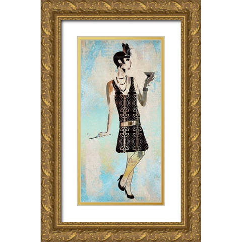 Roaring Twentys Fashion IV Gold Ornate Wood Framed Art Print with Double Matting by Bolokofsky, Ronald
