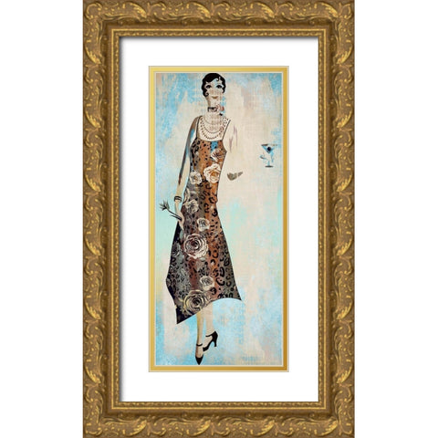 Roaring Twentys Fashion V Gold Ornate Wood Framed Art Print with Double Matting by Bolokofsky, Ronald