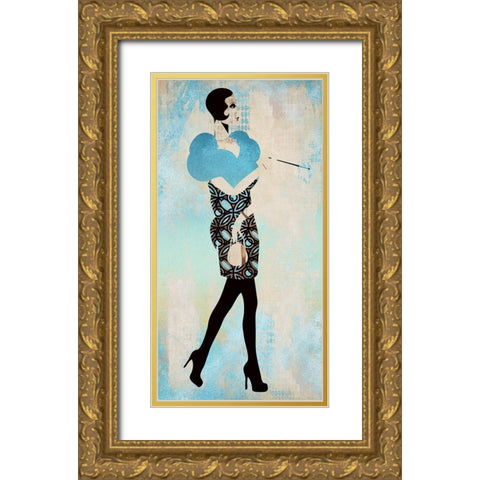 Roaring Twentys Fashion VI Gold Ornate Wood Framed Art Print with Double Matting by Bolokofsky, Ronald