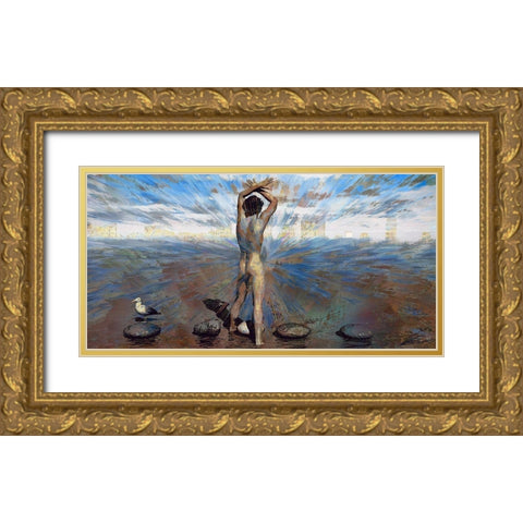Stepping Stones  Gold Ornate Wood Framed Art Print with Double Matting by Bolokofsky, Ronald