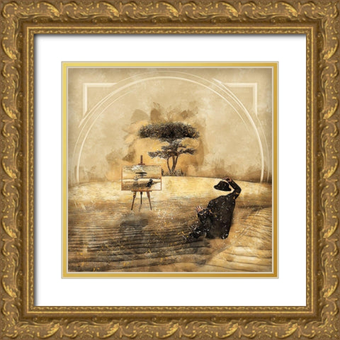 The Painter II Gold Ornate Wood Framed Art Print with Double Matting by Bolokofsky, Ronald