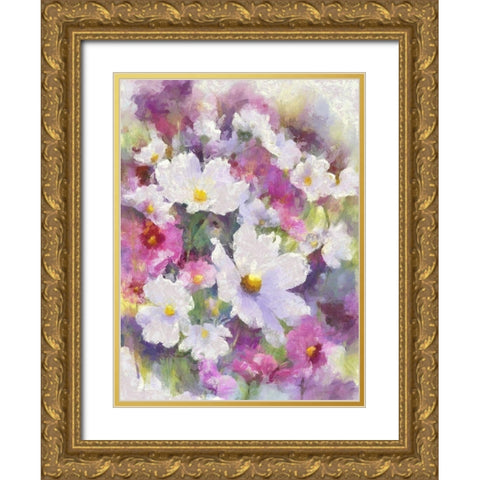 Garden Flowers I Gold Ornate Wood Framed Art Print with Double Matting by Bolokofsky, Ronald