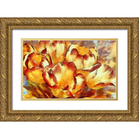 Fire Tulips I Gold Ornate Wood Framed Art Print with Double Matting by Bolokofsky, Ronald