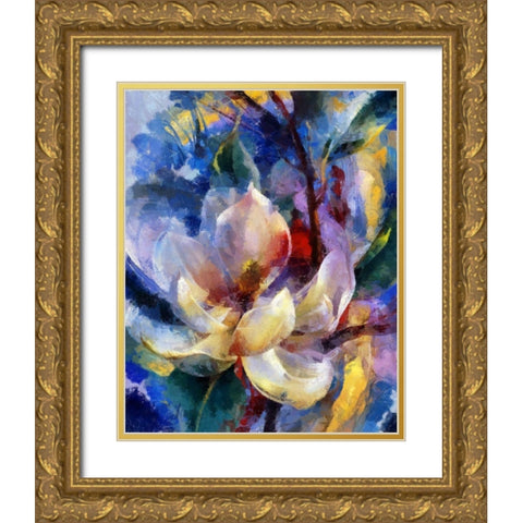 Magnolia Garden II Gold Ornate Wood Framed Art Print with Double Matting by Bolokofsky, Ronald