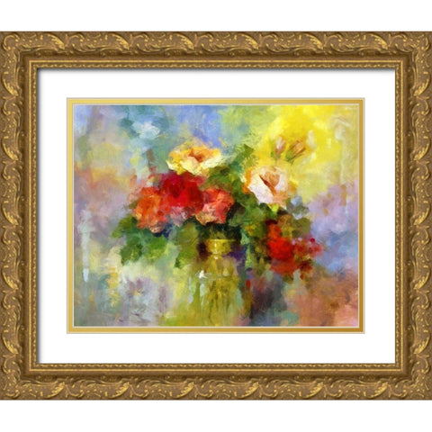 Jug of Flowers I Gold Ornate Wood Framed Art Print with Double Matting by Bolokofsky, Ronald