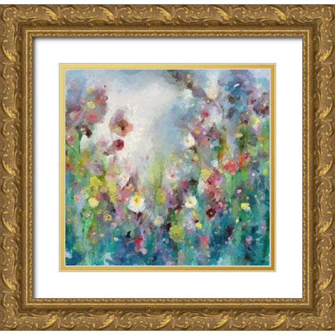 Dancing Garden III Gold Ornate Wood Framed Art Print with Double Matting by Bolokofsky, Ronald
