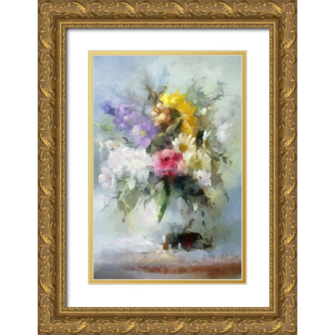 Handsome Bouquet II Gold Ornate Wood Framed Art Print with Double Matting by Bolokofsky, Ronald