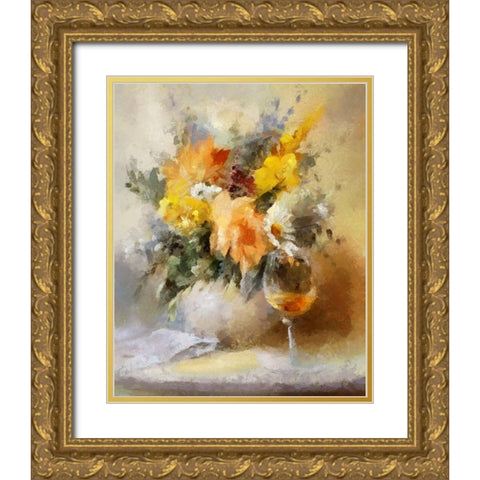 Lovely Bouquets Gold Ornate Wood Framed Art Print with Double Matting by Bolokofsky, Ronald