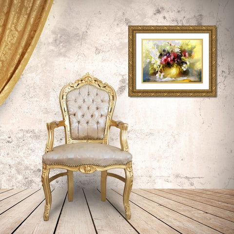 Katies Arrangement Gold Ornate Wood Framed Art Print with Double Matting by Bolokofsky, Ronald