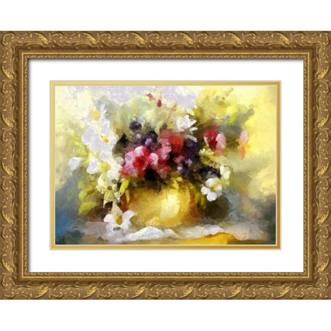 Katies Arrangement Gold Ornate Wood Framed Art Print with Double Matting by Bolokofsky, Ronald