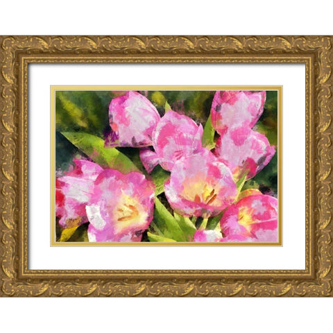 Think Pink Gold Ornate Wood Framed Art Print with Double Matting by Bolokofsky, Ronald
