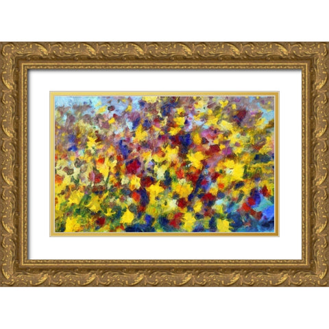 Floral Pizzazz III Gold Ornate Wood Framed Art Print with Double Matting by Bolokofsky, Ronald