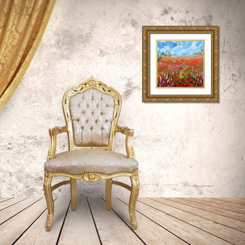 Flower Garden III Gold Ornate Wood Framed Art Print with Double Matting by Bolokofsky, Ronald