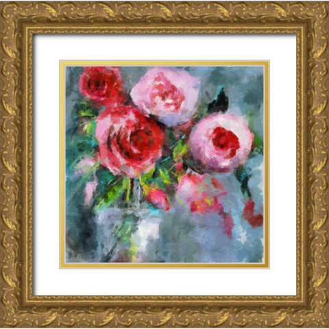 Flowers For Stephanie Gold Ornate Wood Framed Art Print with Double Matting by Bolokofsky, Ronald