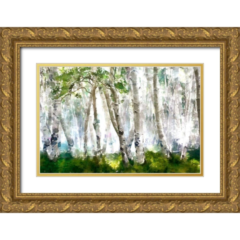 Elm Forest Gold Ornate Wood Framed Art Print with Double Matting by Bolokofsky, Ronald