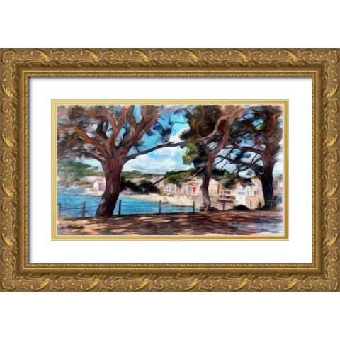 Shade Trees Gold Ornate Wood Framed Art Print with Double Matting by Bolokofsky, Ronald