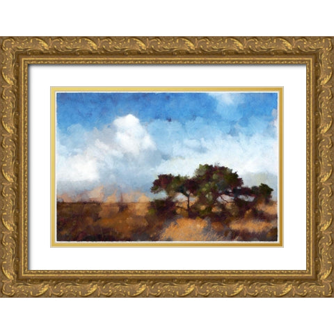 Golden Field Gold Ornate Wood Framed Art Print with Double Matting by Bolokofsky, Ronald