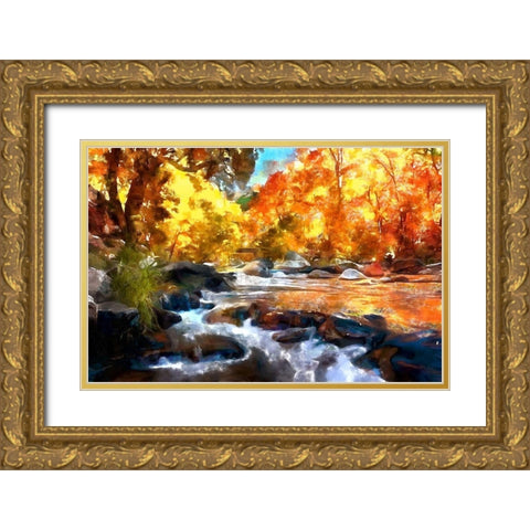 Agua Real Gold Ornate Wood Framed Art Print with Double Matting by Bolokofsky, Ronald