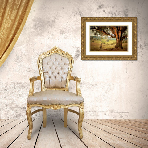 Along the Fence  Gold Ornate Wood Framed Art Print with Double Matting by Bolokofsky, Ronald