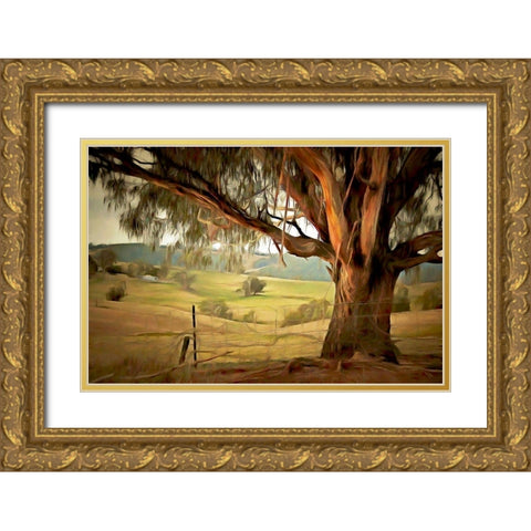 Along the Fence  Gold Ornate Wood Framed Art Print with Double Matting by Bolokofsky, Ronald
