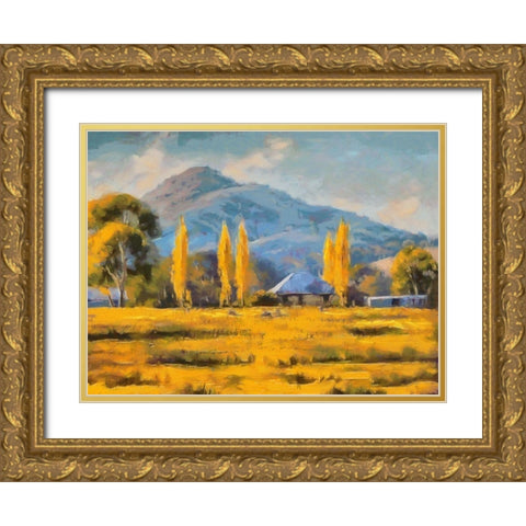 Amber Fields Gold Ornate Wood Framed Art Print with Double Matting by Bolokofsky, Ronald