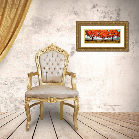 Autumn Fields Gold Ornate Wood Framed Art Print with Double Matting by Bolokofsky, Ronald