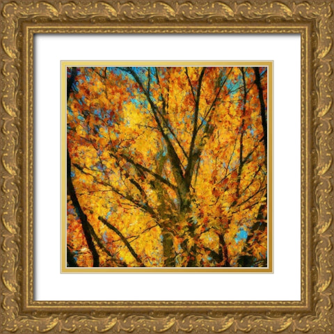 Autumn Leaves II Gold Ornate Wood Framed Art Print with Double Matting by Bolokofsky, Ronald