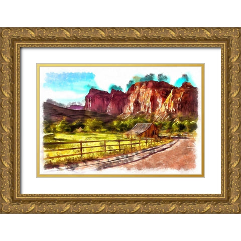 Capitol Reef Gold Ornate Wood Framed Art Print with Double Matting by Bolokofsky, Ronald