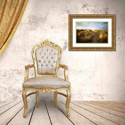 Grassy Dune Gold Ornate Wood Framed Art Print with Double Matting by Bolokofsky, Ronald