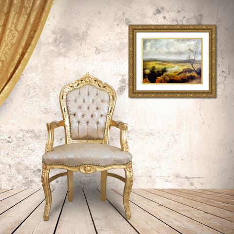 Open Road Gold Ornate Wood Framed Art Print with Double Matting by Bolokofsky, Ronald