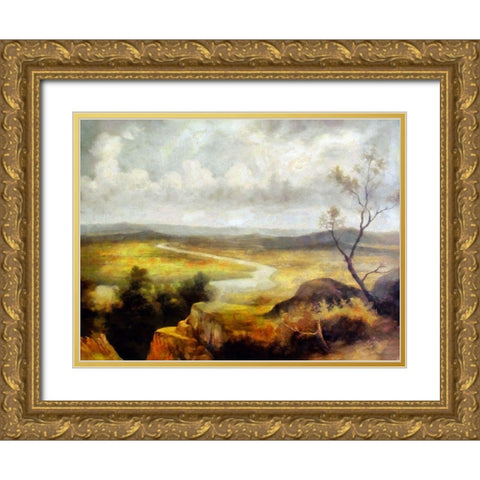 Open Road Gold Ornate Wood Framed Art Print with Double Matting by Bolokofsky, Ronald