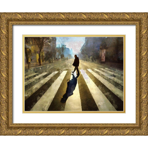 A Shadow Of Himself Gold Ornate Wood Framed Art Print with Double Matting by Bolokofsky, Ronald