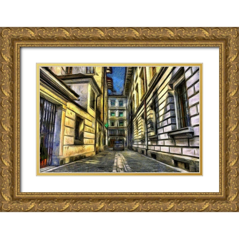 Back Alley Gold Ornate Wood Framed Art Print with Double Matting by Bolokofsky, Ronald