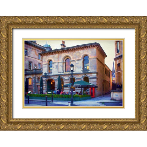 Browns Brasserie Gold Ornate Wood Framed Art Print with Double Matting by Bolokofsky, Ronald
