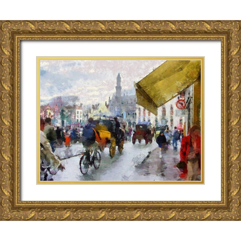 Bruges Gold Ornate Wood Framed Art Print with Double Matting by Bolokofsky, Ronald